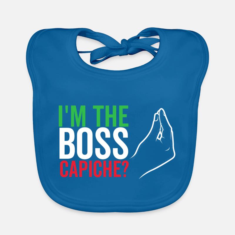 Ich bin der Boss Capiche Baby Bio-Lätzchen