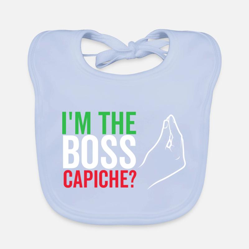 Ich bin der Boss Capiche Baby Bio-Lätzchen