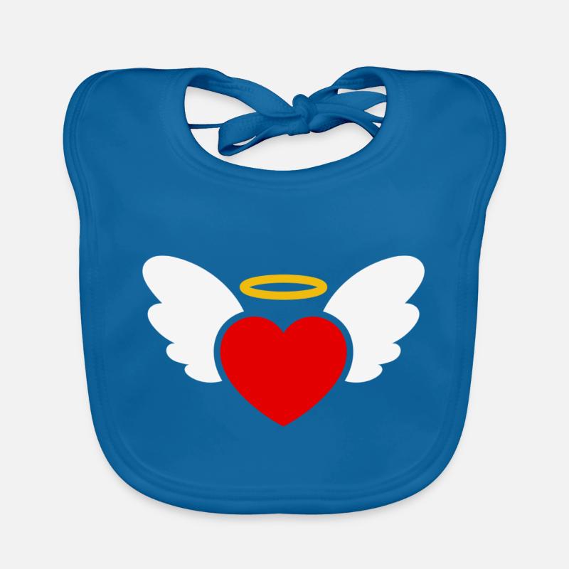 Cœur d’ange - Bavoir bio Bébé - bleu paon
