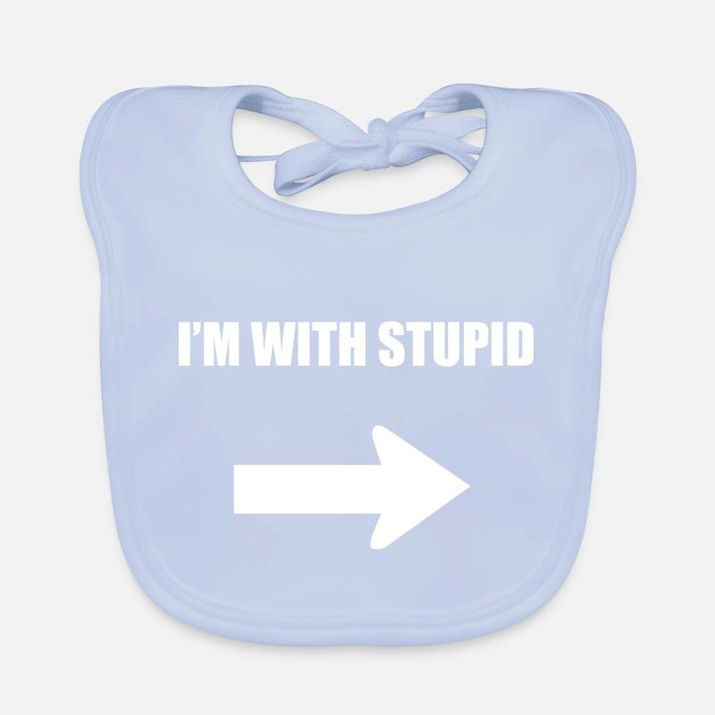 Ich bin mit dumm - weiß Baby Bio-Lätzchen