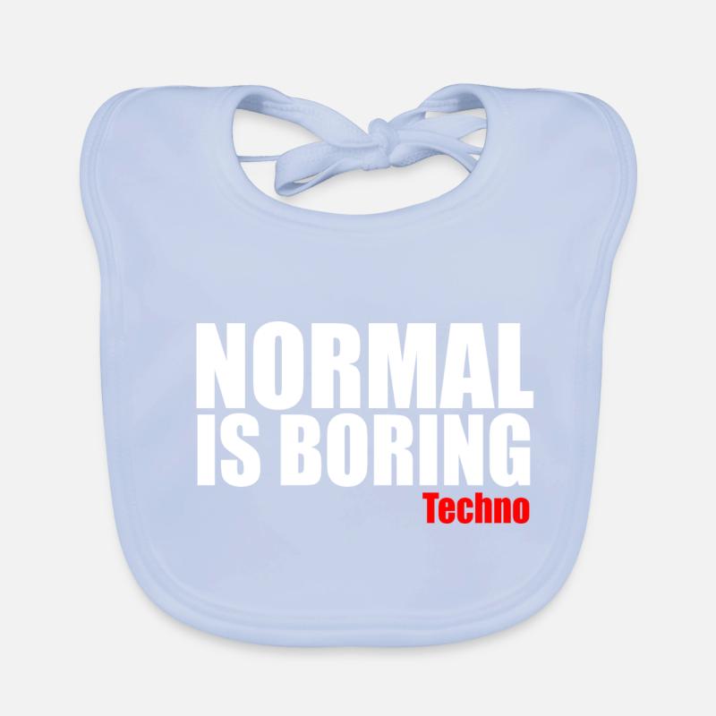 Normal is boring techno quote Organic Baby Bibs