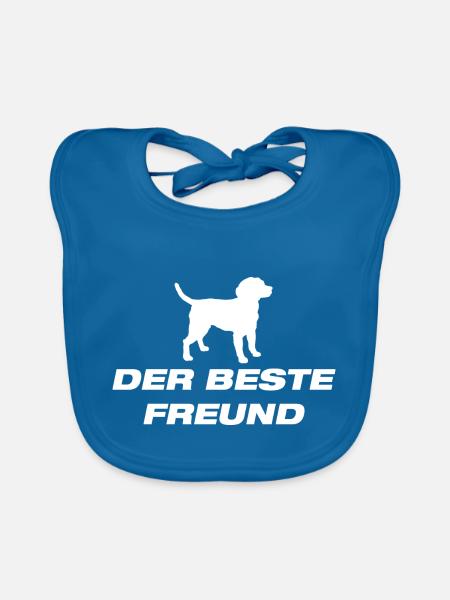 Dog Hund - Baby Bio-Lätzchen - Pfauenblau