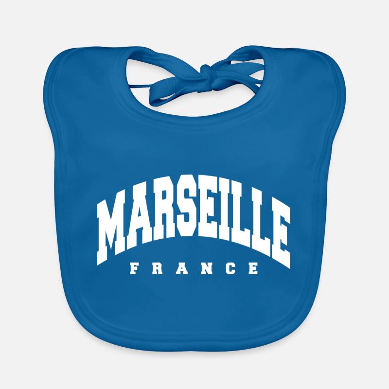 Marseille - Bavoir bio Bébé - bleu paon