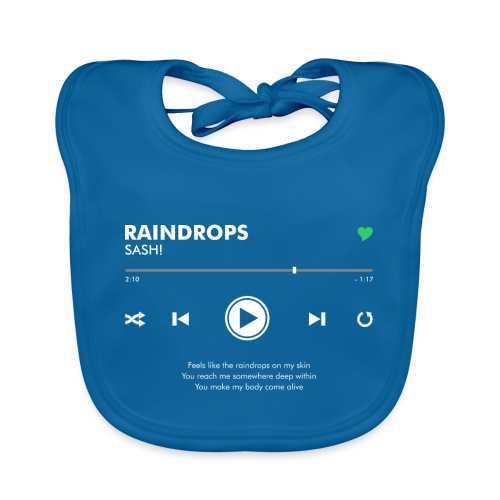 RAINDROPS - Play Button & Lyrics - Organic Baby Bibs