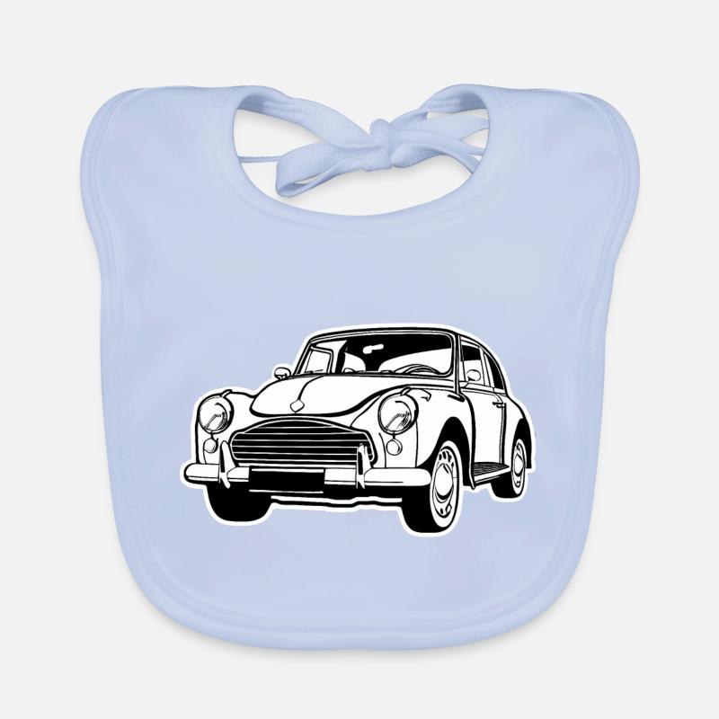 Morris Minor classic car Organic Baby Bibs