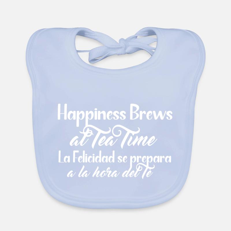 Tea Time Spanisches und englisches Design Baby Bio-Lätzchen