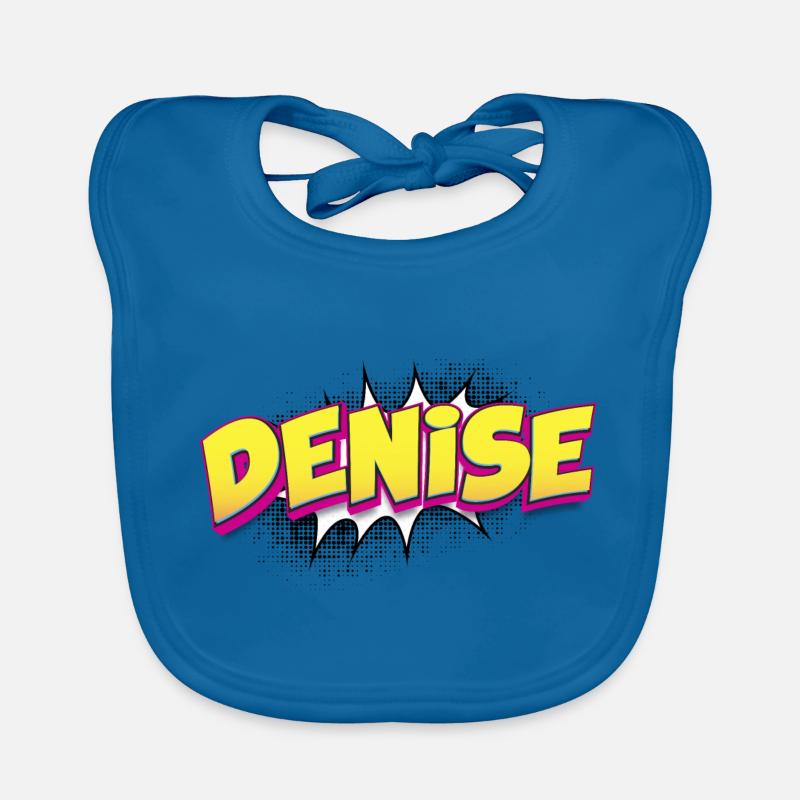 Denise Benutzerdefinierter Name Comic Book Stil Pop Art, Baby Bio-Lätzchen