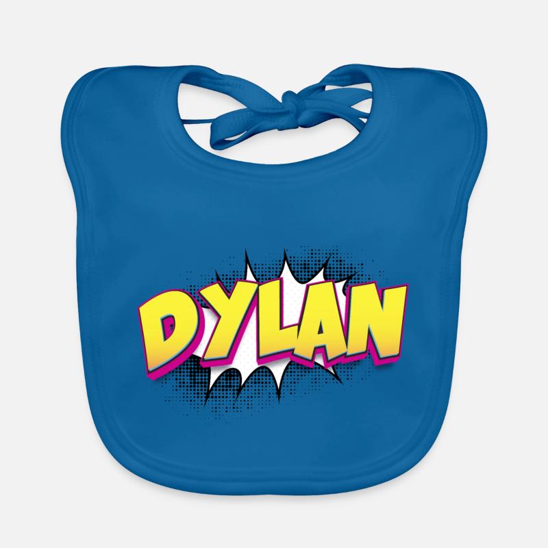 Dylan Benutzerdefinierter Name Comic-Stil Pop-Art, Dylan Baby Bio-Lätzchen
