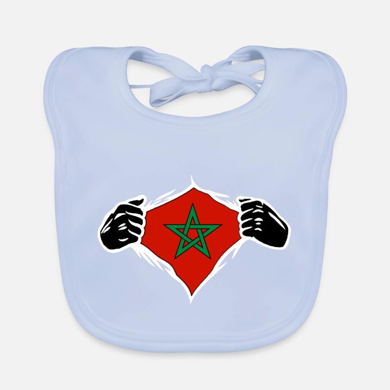 Drapeau du Maroc en force Bavoir bio Bébé