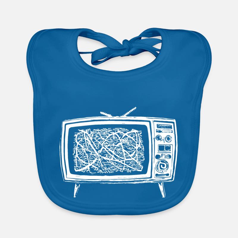 Retro TV Interference Organic Baby Bibs