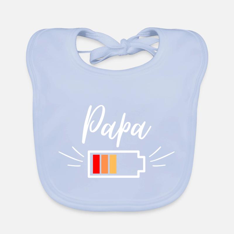 Papa Power Low (white) Baby Bio-Lätzchen