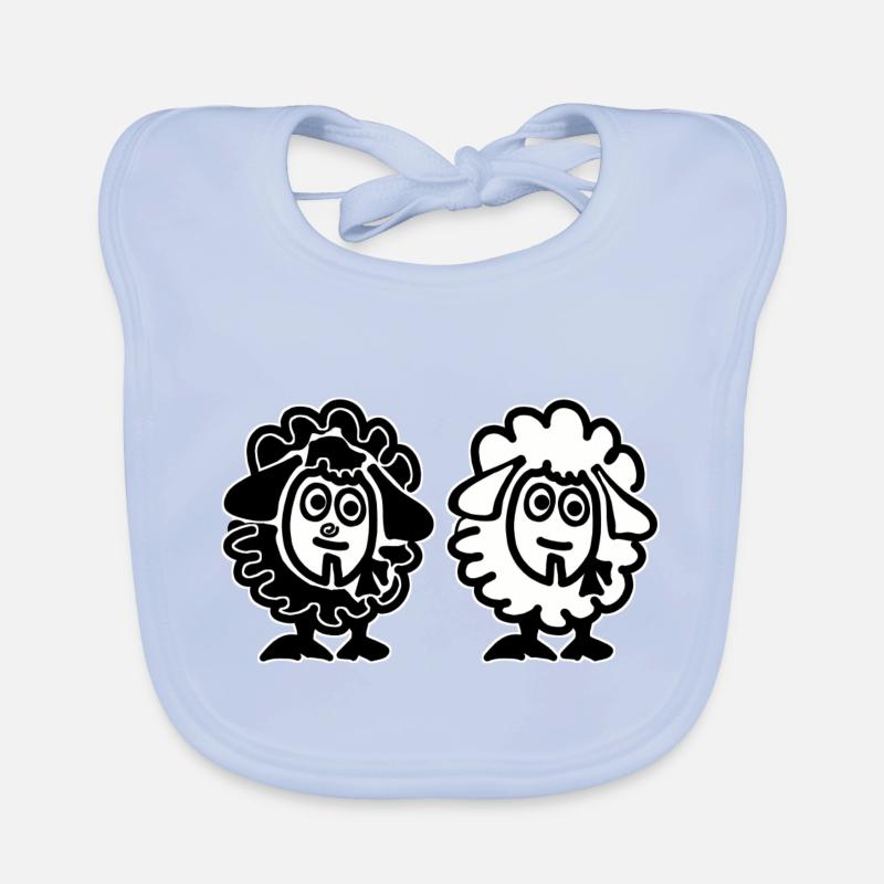 Both Sheep - Twins Organic Baby Bibs