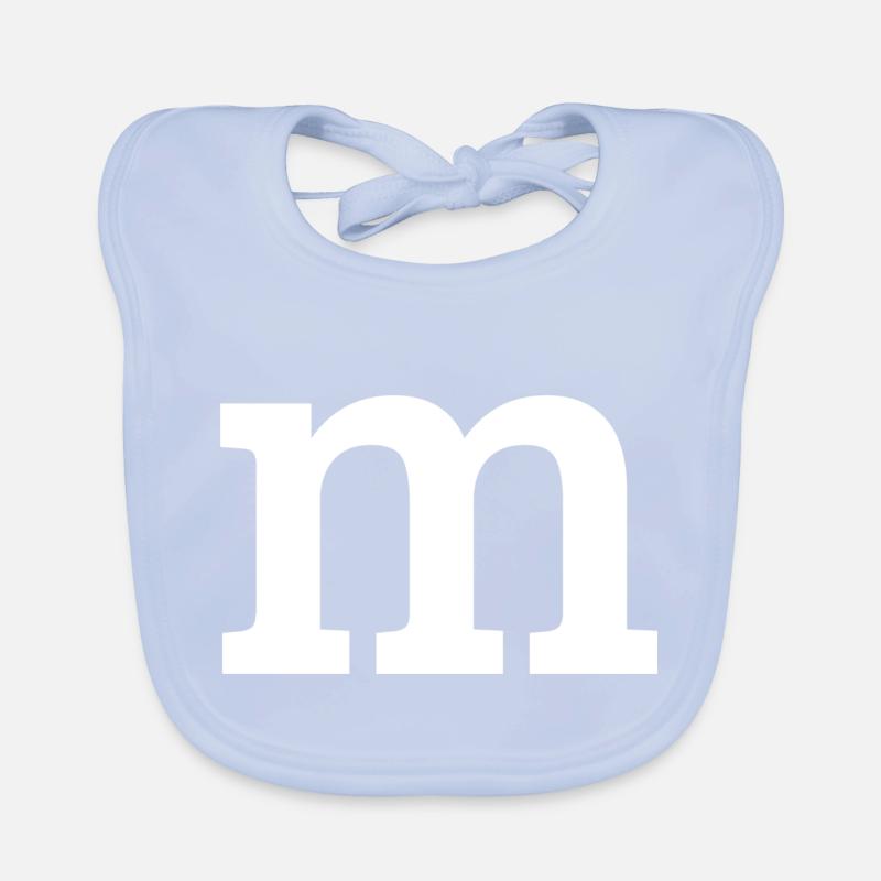 Letter "m" white Organic Baby Bibs