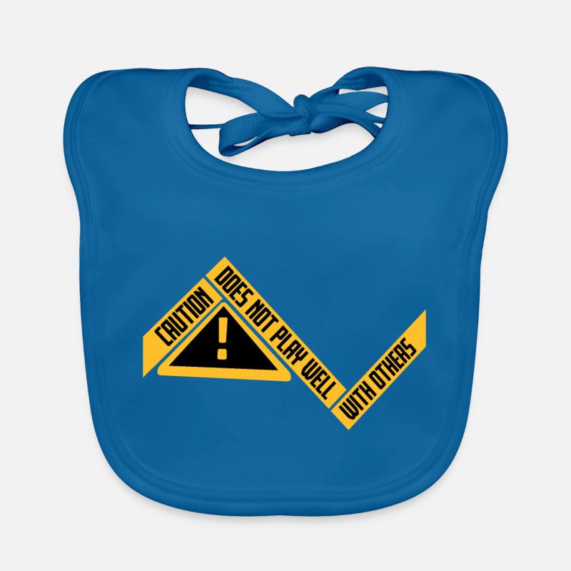 Caution Does Not Play Well With Others Warning Organic Baby Bibs