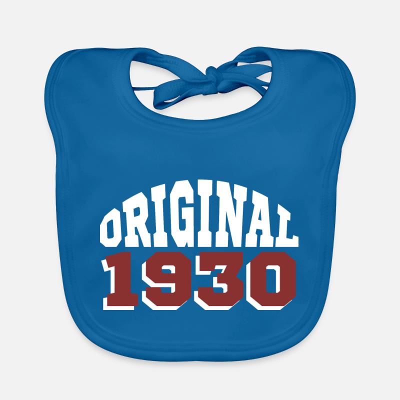 Original 1930 - Bavoir bio Bébé - bleu paon