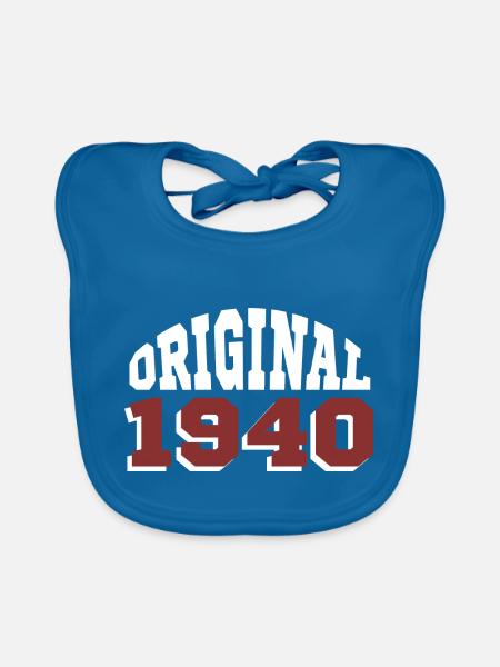 Original 1940 - Bavoir bio Bébé - bleu paon - Devant
