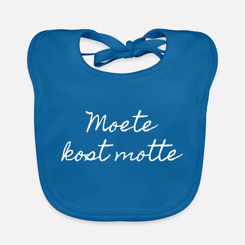 Chemises en dialecte anversois. Moete kost motte - Bavoir bio Bébé - bleu paon