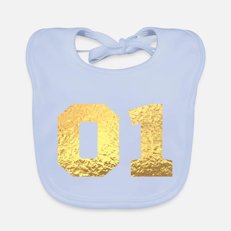 Numéro 1 paillettes doré -1e anniversaire Bavoir bio Bébé