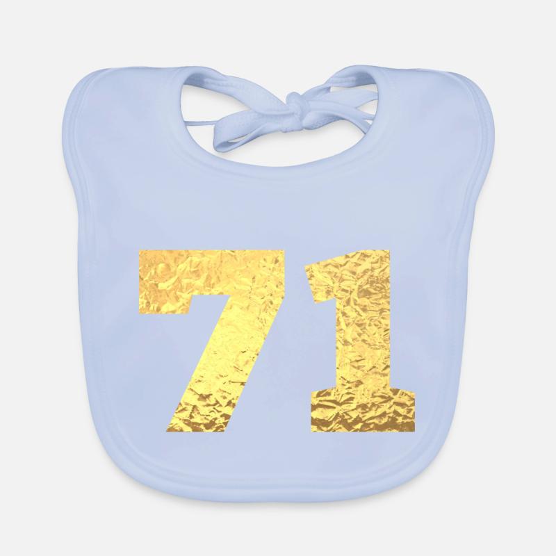 71 paillettes doré - 71 anniversaire Bavoir bio Bébé