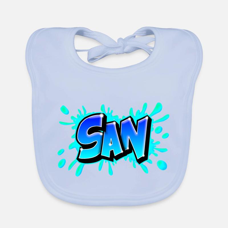 Graffiti San splash bleu Bavoir bio Bébé