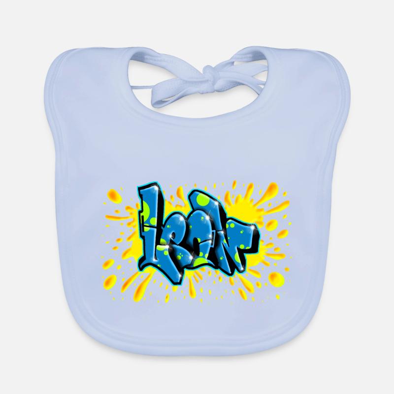 Leon graffiti splash name printable on everything Organic Baby Bibs