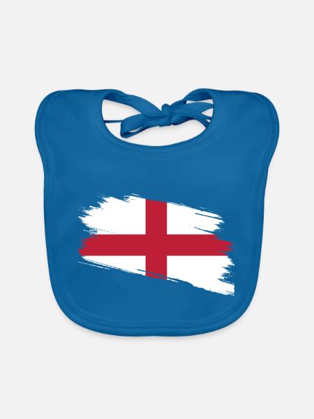 English Blend - Organic Baby Bibs - peacock-blue - Front