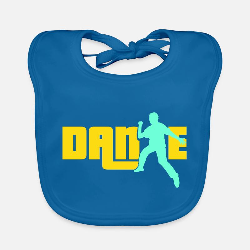 Dance Text Tanzender Mann Silhouette Party Musik Baby Bio-Lätzchen