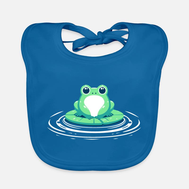 Frog on lily pad Organic Baby Bibs