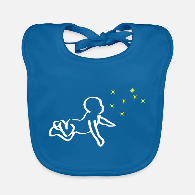 ReNaissance bébé blanc Phoenix jaune - Bavoir bio Bébé - bleu paon