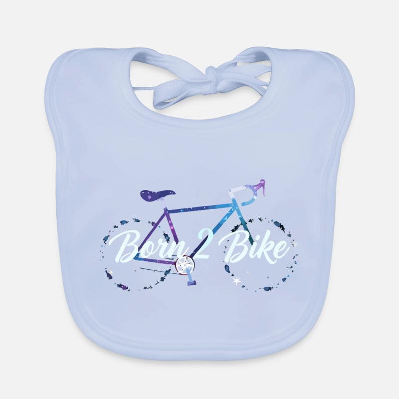 “Born 2 Bike” Celestial Bicycle Design Organic Baby Bibs