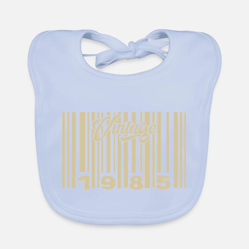 Vintage 1985 Barcode 1985: Year 2025. Organic Baby Bibs
