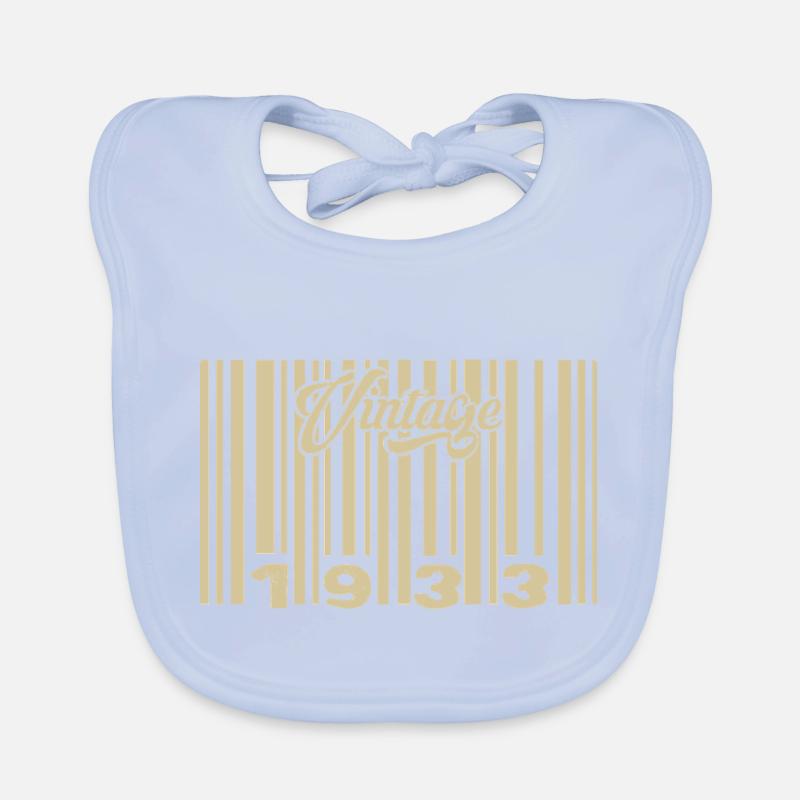 Vintage 1933 Barcode 1933: Year 2025. Organic Baby Bibs