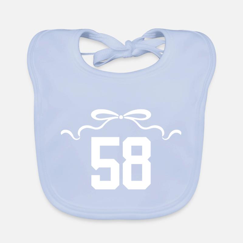 Number 58 Knot - 58th Anniversary Organic Baby Bibs