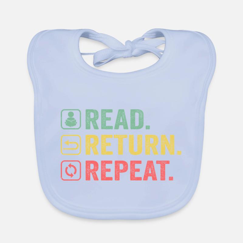 Read, Return, Repeat, Book Lover Organic Baby Bibs