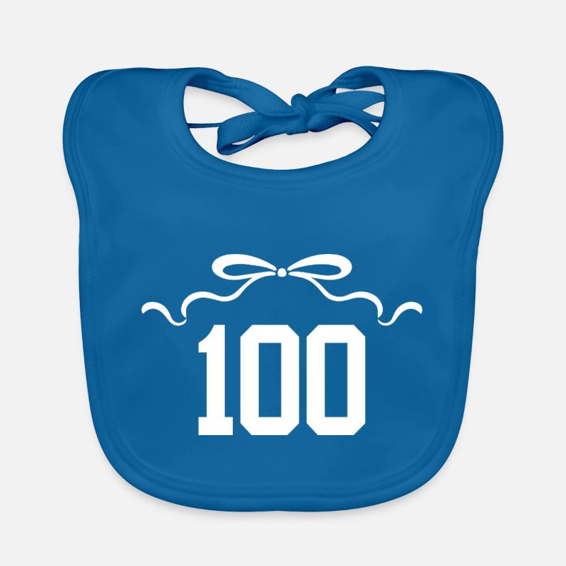 Number 100 Knot - 100th Anniversary Organic Baby Bibs