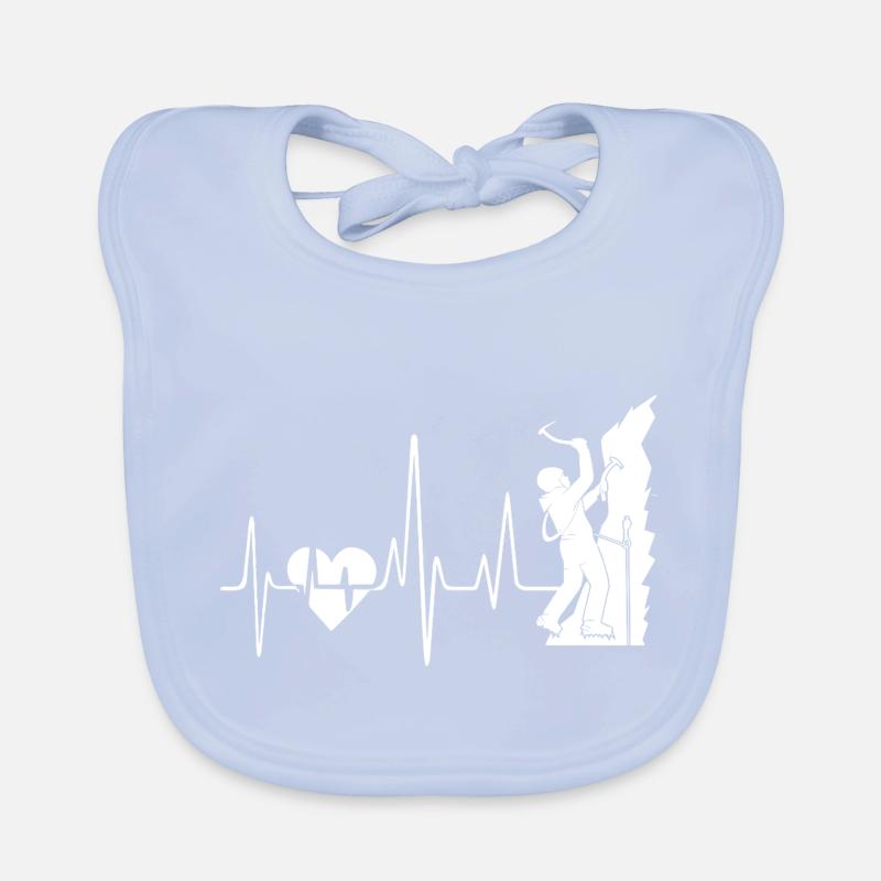 Rock Climbing Heartbeat Organic Baby Bibs