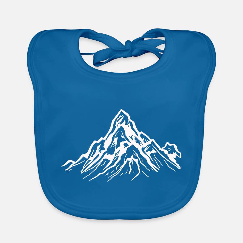 montagnes - Bavoir bio Bébé - bleu paon