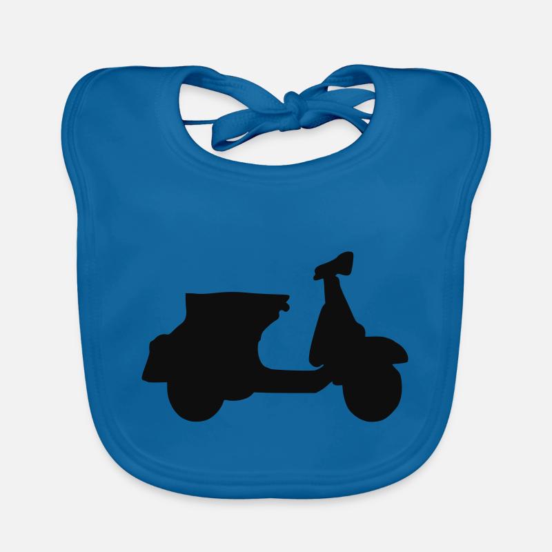 Motorroller Roller Blechroller Schaltroller - Baby Bio-Lätzchen - Pfauenblau