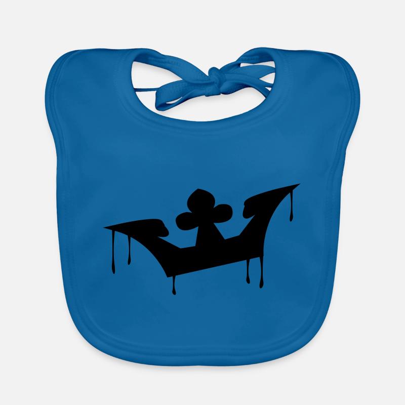 crown - Bavoir bio Bébé - bleu paon