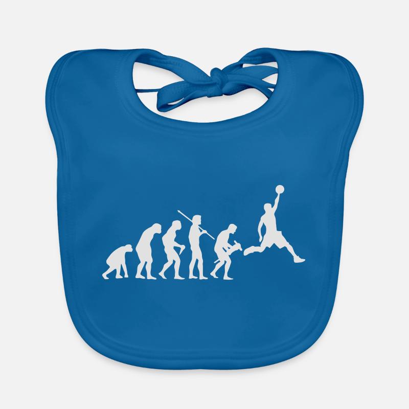 BASKETBALL EVOLUTION - Baby Bio-Lätzchen - Pfauenblau