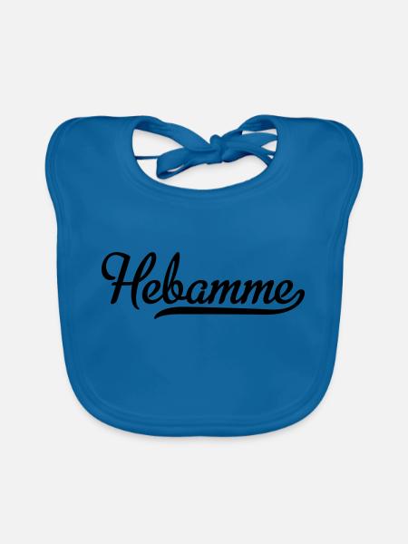 Hebamme - Baby Bio-Lätzchen - Pfauenblau - Vorne