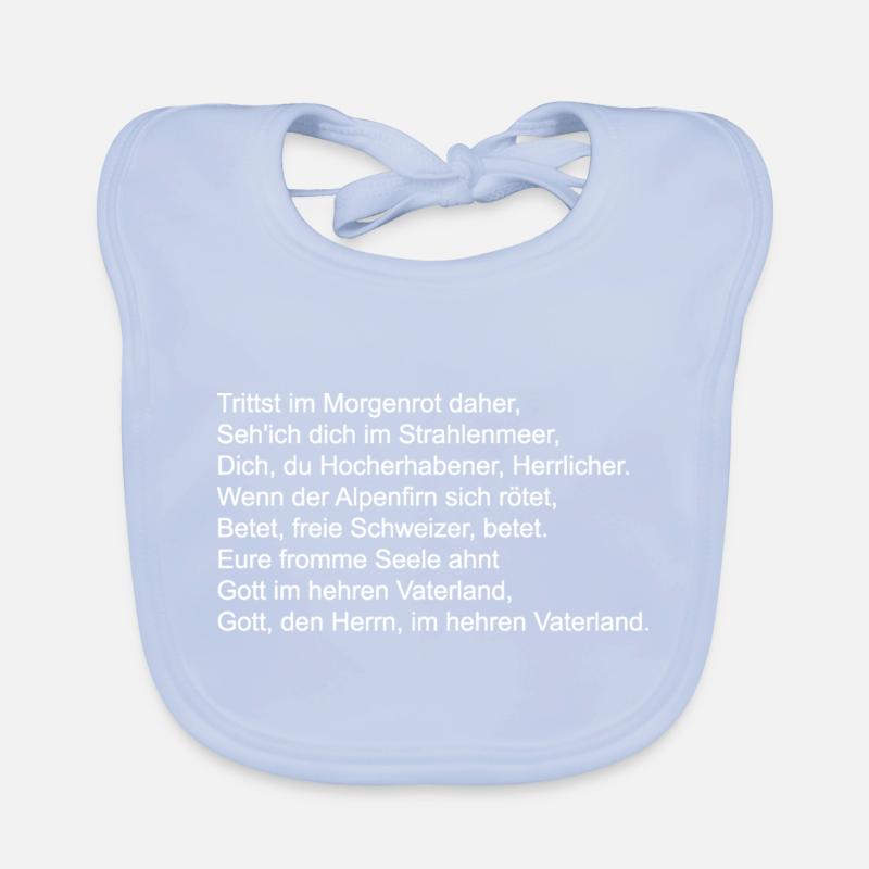 Schweizer Nationalhymne_weiss Baby Bio-Lätzchen
