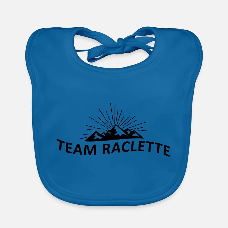 Team raclette - Bavoir bio Bébé - bleu paon