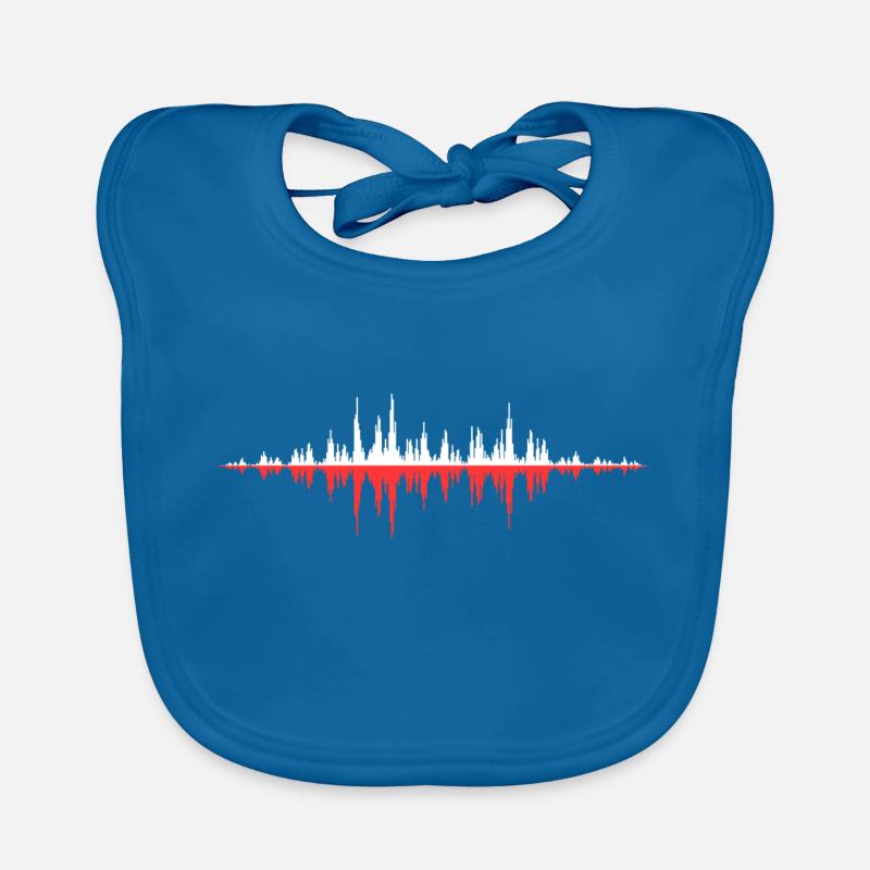 Red Sound Wave Organic Baby Bibs
