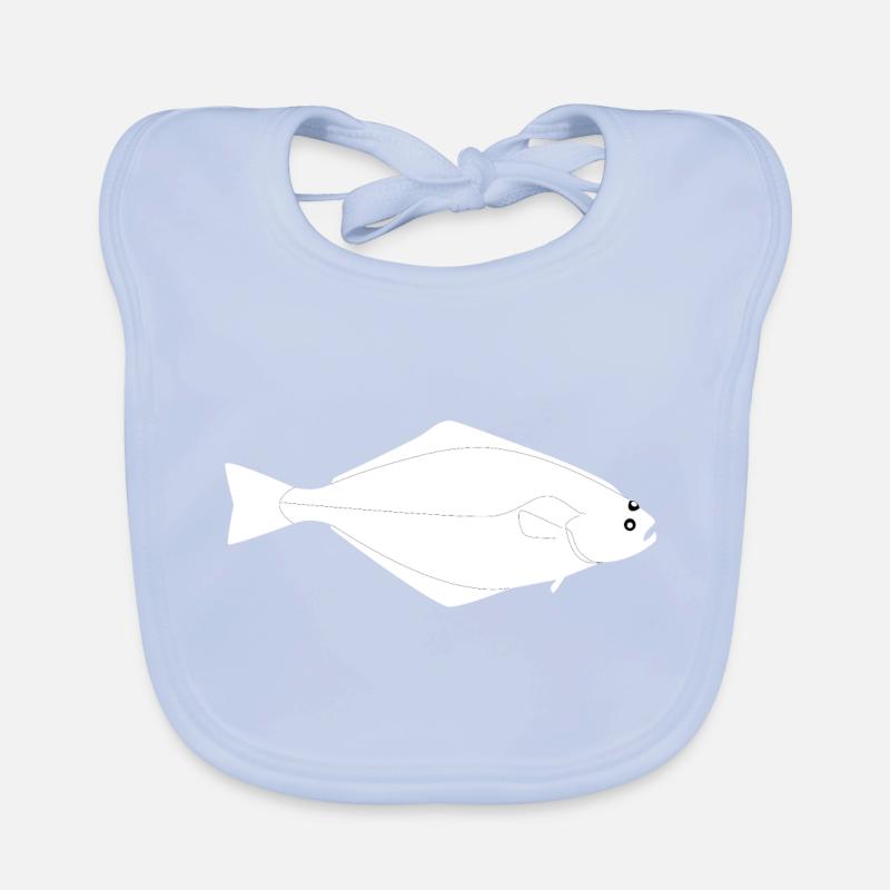 Heilbutt Vollformat weiß Baby Bio-Lätzchen
