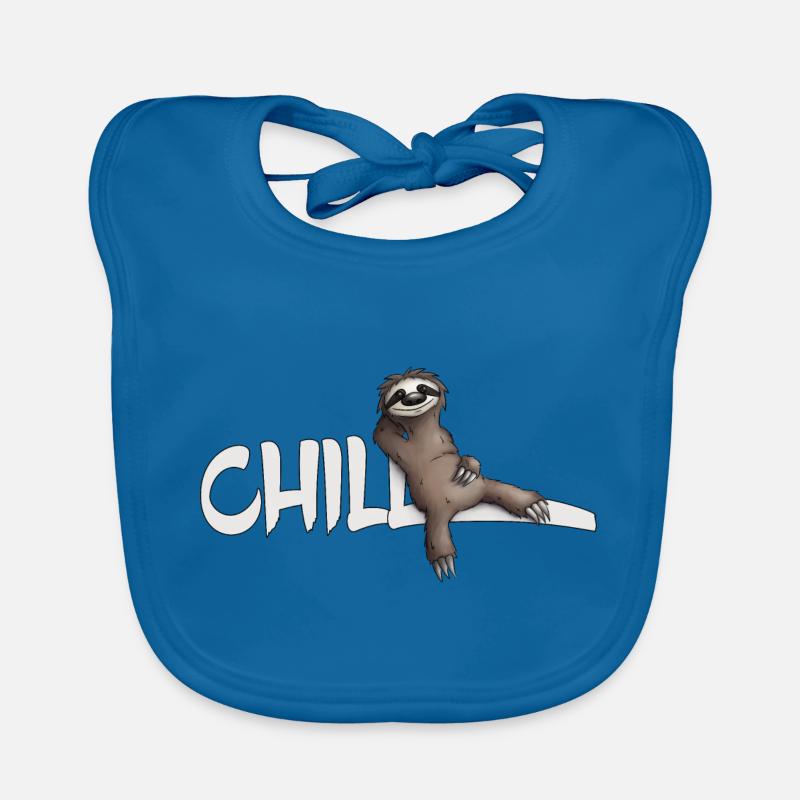 Chill sloth leisurely chill out casually Organic Baby Bibs