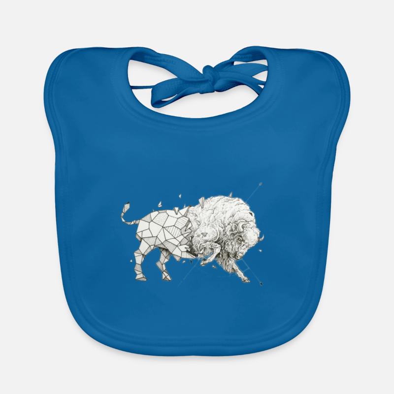 bueffel - Bavoir bio Bébé - bleu paon