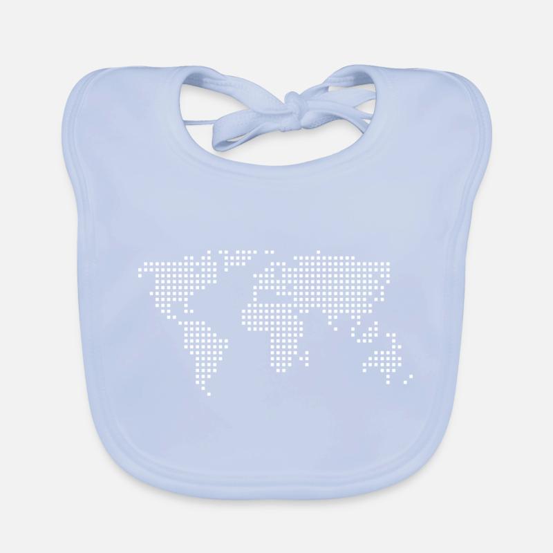 Pixel Carte du monde Bavoir bio Bébé