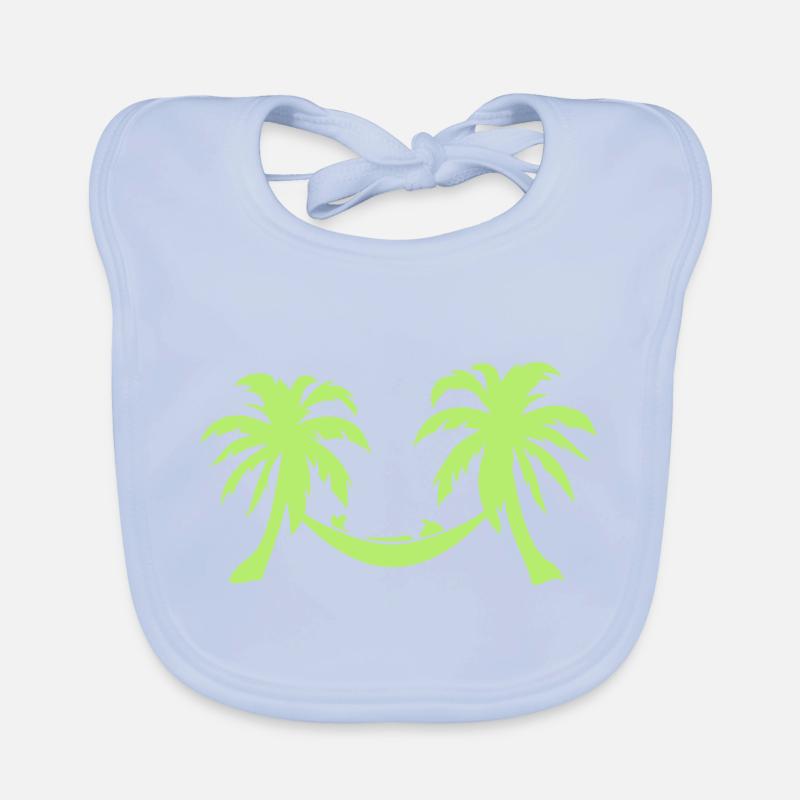 palm tree hammock cool character 8 Organic Baby Bibs