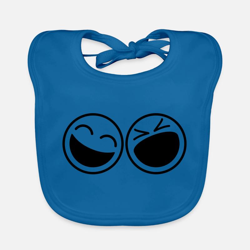 Smileys - Baby Bio-Lätzchen - Pfauenblau